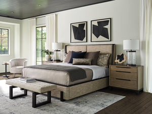 Lexington Barcelona Upholstered Bed - Contemporary Design With Luxurious Linen Fabric And Elegant Wood Accents Tunis  417-144c