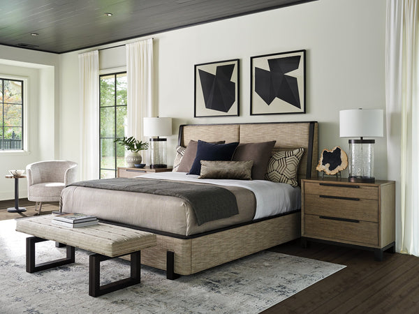 Lexington Barcelona Upholstered Bed - Contemporary Design With Luxurious Linen Fabric And Elegant Wood Accents Tunis  417-144c