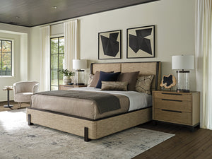 Lexington Barcelona Upholstered Bed - Contemporary Design With Luxurious Linen Fabric And Elegant Wood Accents Tunis  417-144c
