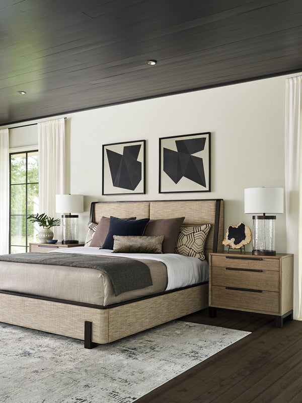 Lexington Barcelona Upholstered Bed - Contemporary Design With Luxurious Linen Fabric And Elegant Wood Accents Tunis  417-144c