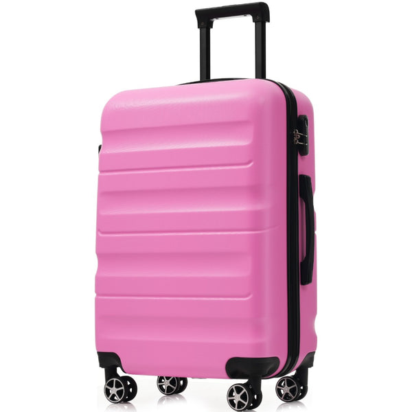 English Elm Hardshell Abs Four Piece Luggage Set with Spinner Wheels Tsa Lock Packing Cubes Pink N730P262653P