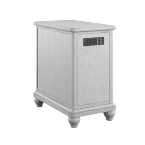 English Elm Wallace & Bay - Gray Chairside Table — Coastal Oyster Engineered Wood Accent Table, Compact 16.5x26.5x25.5", Easy-Care Finish B2709P212403