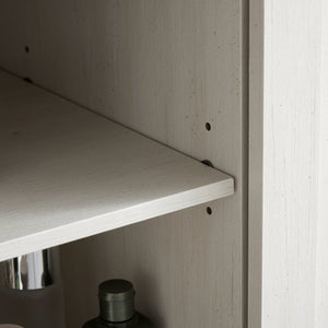 English Elm 5 Drawer Dresser with Sliding Barn Door — Farmhouse Modern MDF Chest with Metal Handle, Adjustable Shelves, Spacious Top White W2275P206613