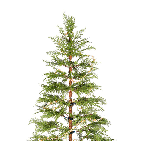 English Elm 6 ft Artificial Christmas Tree with 300 Warm LED Lights, 612 Tips, Hinged PE Branches & Metal Stand N710P181792S