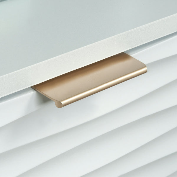 English Elm Night Stand - Sleek White Finish With Ribbed Drawer, Compact Storage Solution For Modern Spaces B356P402787