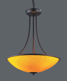 Arco Baleno 3-Light Pendant - Dark Rust with Canary Yellow 418-3CN-DR Elk Lighting