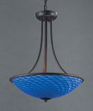 Arco Baleno 3-Light Pendant - Dark Rust with Sapphire Blue 418-3S-DR Elk Lighting