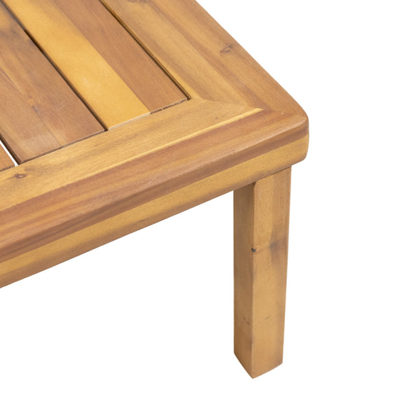 English Elm Christopher Knight Home® - Teak Acacia Wood 4-Piece Outdoor Chat Set with Water-Resistant Cream Cushions, Shutter Slat Design 70692.00-2_70844.00