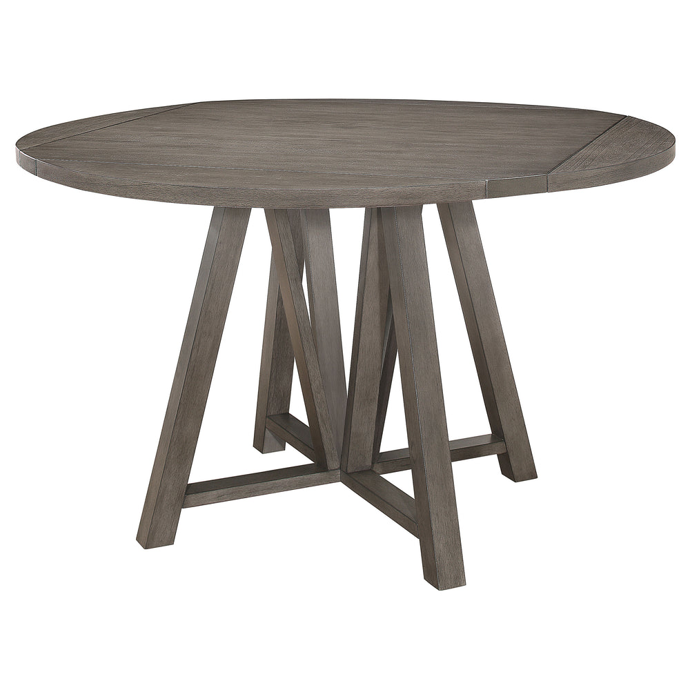 English Elm Grand Grand Prarie Barn Grey Counter Height Table with Transforming Top, Solid Hardwood, Drop Leaves for Flexible Dining and Entertaining B062S00962