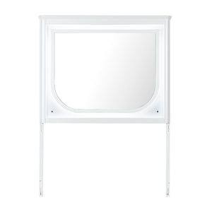 English Elm BRENDA Grey Mirror with LED Lighting — Large MDF & Glass Vanity Mirror, Silver Accents, Dresser Mountable B201P289252