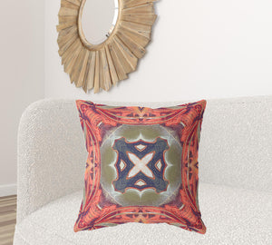 Homeroots 26" X 26" Hot Green Blown Seam Geometric Indoor Outdoor Throw Pillow   418245