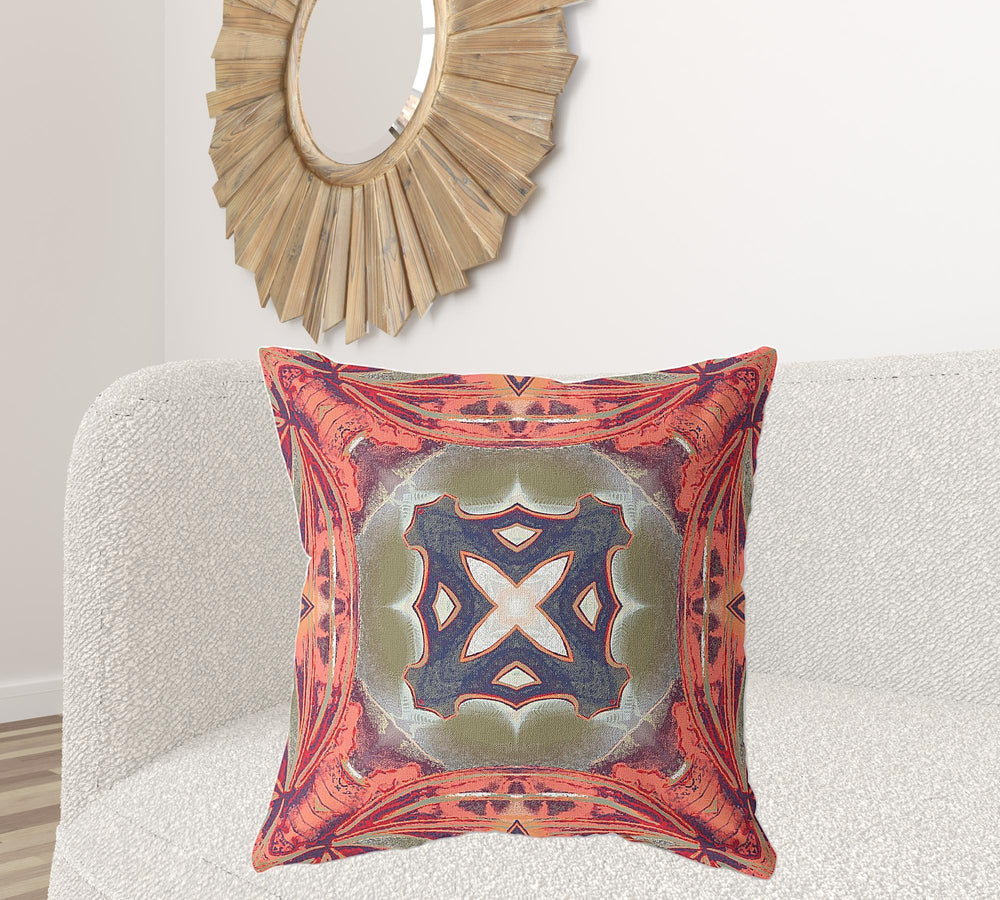 Homeroots 28" X 28" Hot Green Blown Seam Geometric Indoor Outdoor Throw Pillow   418246