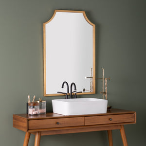 Cooper Classics Simone Rectangular Wall Mirror with Genuine Gold Leaf Frame for Entryways and Living Rooms Gold 41825