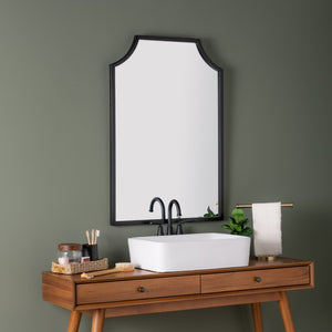 Cooper Classics Simone Rectangular Wall Mirror with Genuine Gold Leaf Frame for Entryways and Living Rooms Black 41827