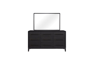 English Elm Rectangle Wood Mirror Black Peppercorn Finish — Solid Wood & MDF Beveled Glass, Dresser Mounting, 51.75x33.25 B2699P237493