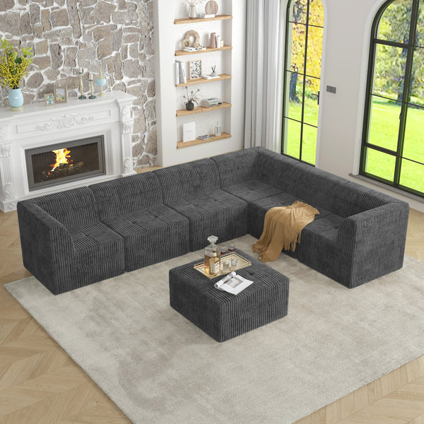 English Elm L Shape Modular Sectional Sofa - Versatile Compressed Couch For Modern Living, No Assembly Needed! W487S00270