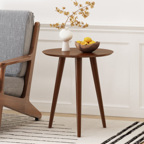 English Elm Christopher Knight Home® - End Table - Mid-Century Modern Walnut Accent Table With Handcrafted Details For Living Spaces N771P221029T