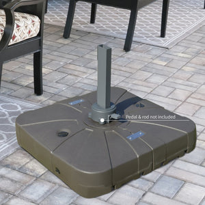 English Elm Heavy Duty Hdpe Steel Cantilever Umbrella Base with Wheels for Patio Stability T3971P426172