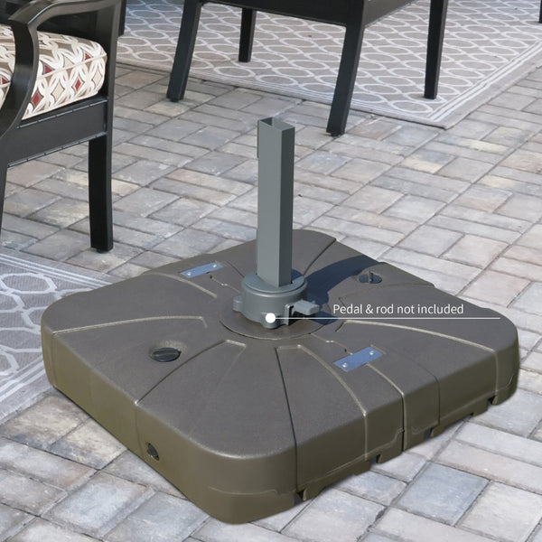 English Elm Heavy Duty Hdpe Steel Cantilever Umbrella Base with Wheels for Patio Stability T3971P426172