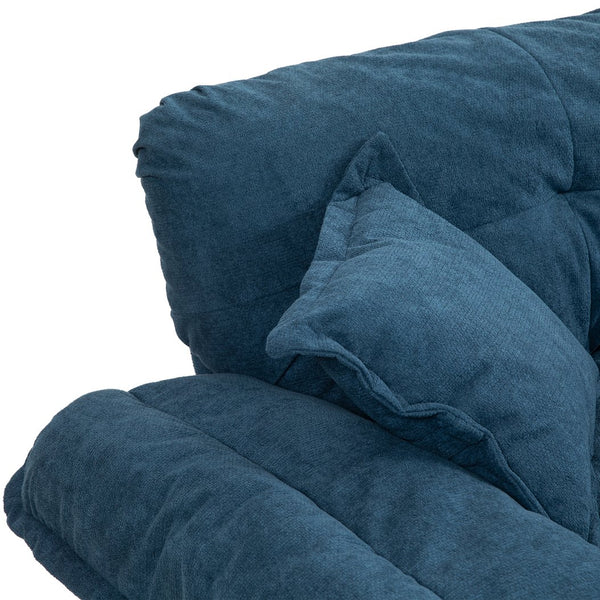 English Elm 84" Chenille Sofa Loveseat with Memory Foam & Pocket Springs, Plush Dual-Layer Comfort, Sturdy Frame Blue W676S00010