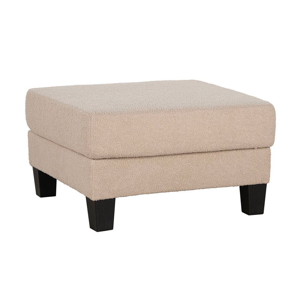 English Elm Beige Square Storage Ottoman 31"W x 31"D x 18"H – Contemporary Multifunctional Accent Piece with Wooden Legs B2741P391806