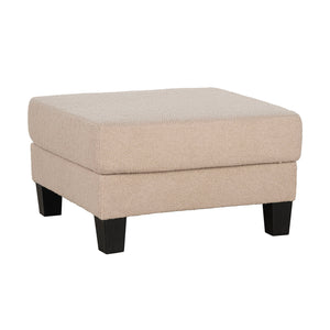 English Elm Beige Square Storage Ottoman 31"W x 31"D x 18"H – Contemporary Multifunctional Accent Piece with Wooden Legs B2741P391806