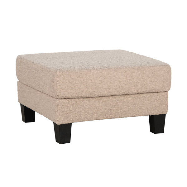 English Elm Beige Square Storage Ottoman 31"W x 31"D x 18"H – Contemporary Multifunctional Accent Piece with Wooden Legs B2741P391806