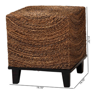 English Elm Bohemian Handwoven Rattan Console Table with Scalloped Base for Entryway or Living Room B2750P467752