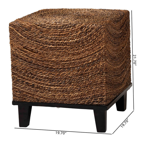 English Elm Bohemian Handwoven Rattan Console Table with Scalloped Base for Entryway or Living Room B2750P467752