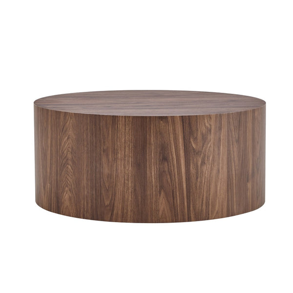 English Elm Cave Stone Patterned Mdf Round Coffee Table for Minimalist Industrial Living Rooms Walnut W1151P460953