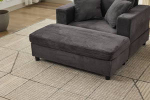 English Elm Chaise Lounge Chair With Removable Ottoman & Pillows - Modern, Pet-Friendly Accent Sofa Bed For Comfort W1170P353049