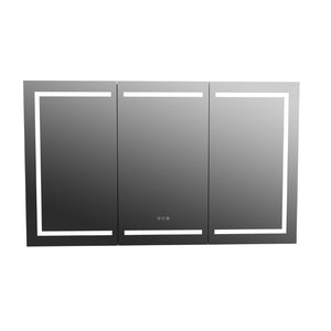 English Elm Matte Black Aluminum Medicine Cabinet with Led Lighting and Fog-free Vanity Mirror T3785P491992