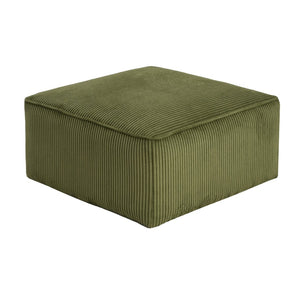English Elm Upholstered Corduroy Square Ottoman with Pocket Coil Support for Living Room Use N757P180768E