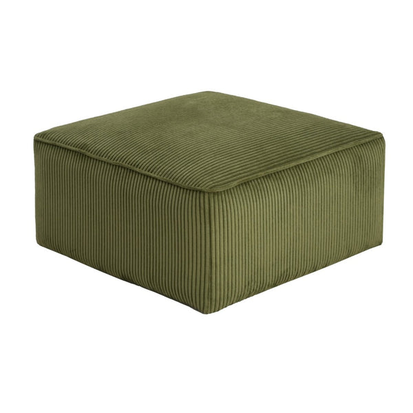 English Elm Upholstered Corduroy Square Ottoman with Pocket Coil Support for Living Room Use N757P180768E
