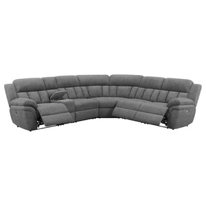 English Elm Divine Six Piece Modular Sectional with Power Recliners and Chenille Upholstery B062S01805