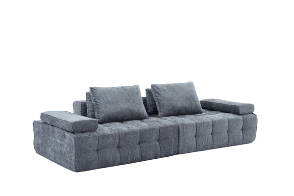 English Elm Sofa Modular Loveseat Antique Grey with Ultra-Dense Foam, Deep Seats, Orthopedic Support, Easy Assemble W1960S00008