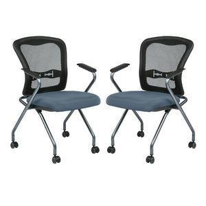 OSP Home Furnishings Deluxe Pro-line Ii Folding Nesting Armchair with Mesh Back for Conference Spaces Dillon 84440-R105