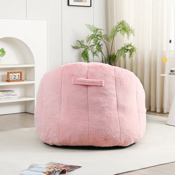 English Elm Bean Bag Chair - Plush Faux-Fur Sofa With Armrests, High-Density Foam For Cozy Living Room Comfort W2200P313809