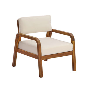 English Elm Outdoor Solid Acacia Wood Patio Armchair Teak Finish Slat Back Poolside Lounge N768P382498T_2