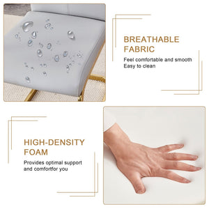 English Elm Table 9-Piece Luxurious Dining Set With Golden Legs, Stunning Pandora Glass Top & 8 Gray Pu Chairs W1151S03238-GIGA