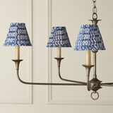 Block Print Navy Pleated Chandelier Shade