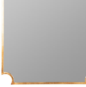 Cooper Classics Saxton Bronze Leaf Metal Wall Mirror Antique Gilded Rectangular Frame for Entryway 41924