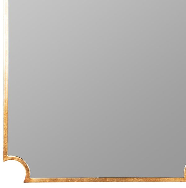 Cooper Classics Saxton Bronze Leaf Metal Wall Mirror Antique Gilded Rectangular Frame for Entryway 41924