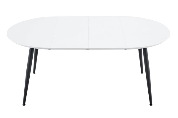 English Elm Pull Extendable Round Dining Set White Mdf Top Clear Acrylic Chairs Modern Minimalist W2920S00135