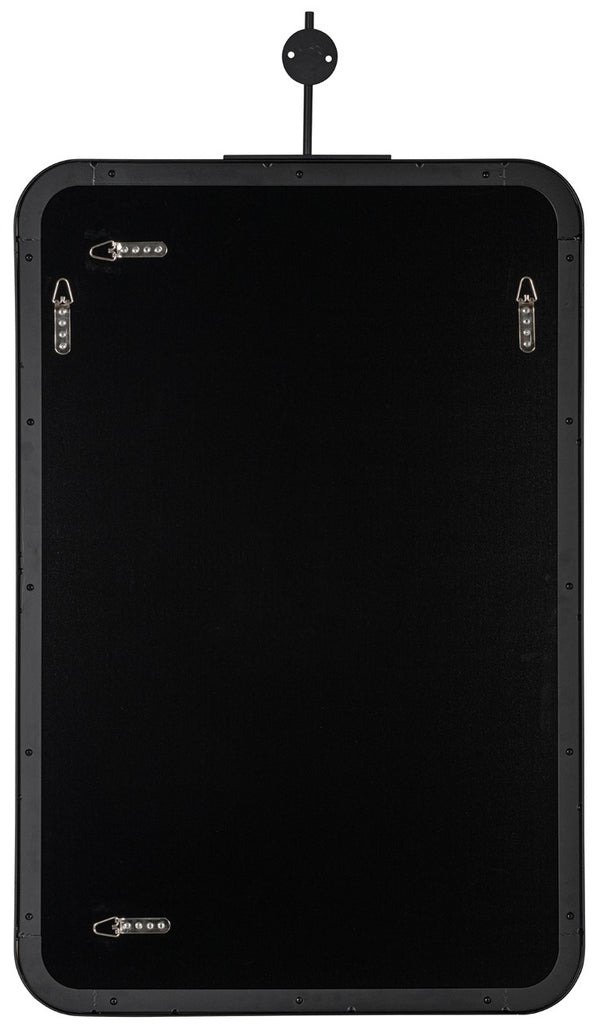 Cooper Classics Frida Matte Black Metal Rectangular Wall Mirror Slim Profile for Modern Interiors 41931