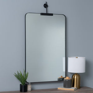 Cooper Classics Frida Matte Black Metal Rectangular Wall Mirror Slim Profile for Modern Interiors 41931