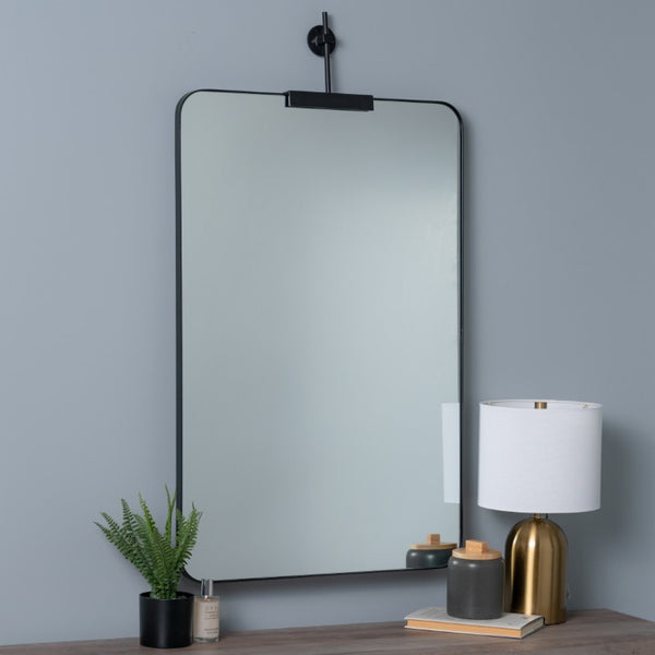 Cooper Classics Frida Matte Black Metal Rectangular Wall Mirror Slim Profile for Modern Interiors 41931