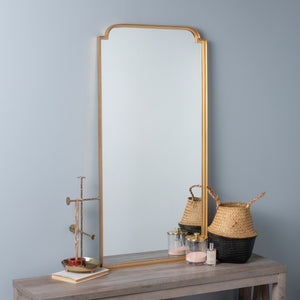 Cooper Classics Heidi Rectangular Wall Mirror Matte Gold Metal Frame Entryway Bedroom Accent 41956