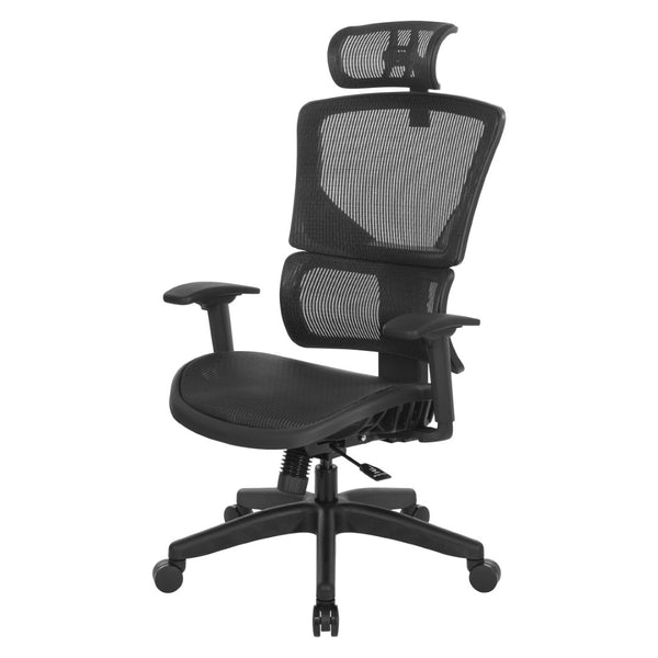 OSP Home Furnishings Vertical Matrix Breathable Ergonomic Office Chair with Lumbar Support and Adjustable Headrest And 639-T11N48PHX