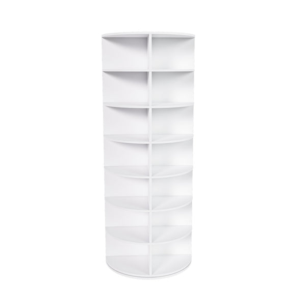 English Elm Rotating Seven Tier Shoe Tower Organizer Holds 28 Pairs with Spinning Base W2699P390457